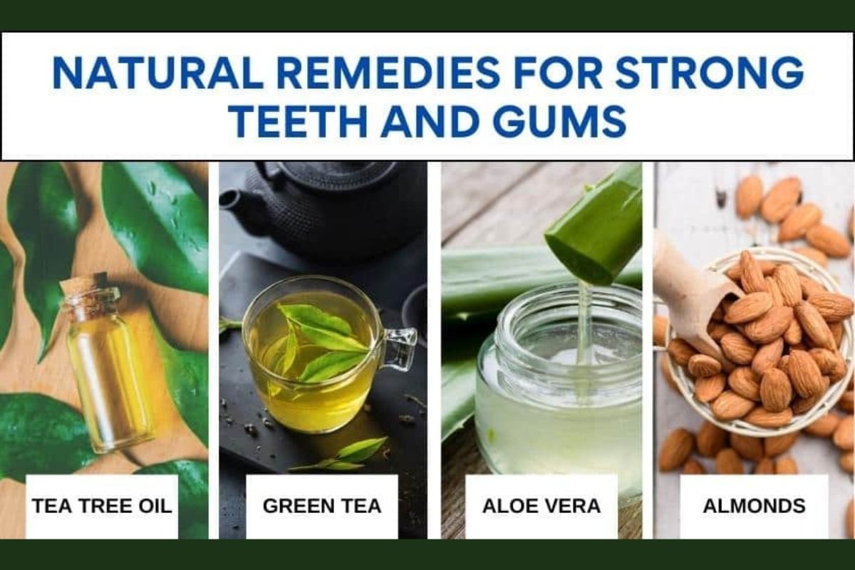Various herbal remedies and natural ingredients for dental health treatment